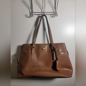 Vintage Coach Peyton Brown Leather Tote Bag